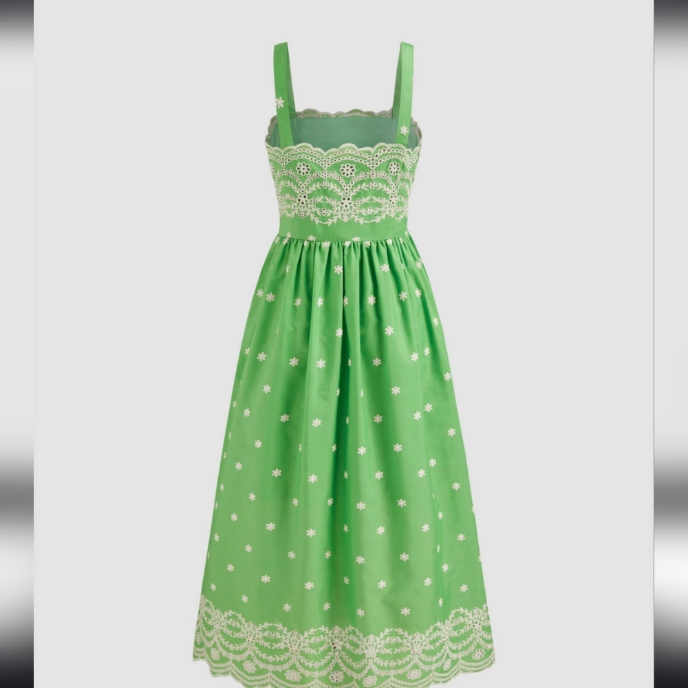 CIDER Woven Square Neck Floral Embroidery Maxi Dress US Sz 8 NWT - Picture 2 of 6